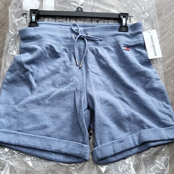 Tommy Hilfiger Sport Embroidered Logo Terry Cuff Shorts Blue - Picture 2 of 7